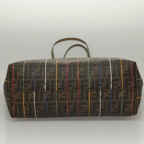 FENDI Zucca Canvas Tote Bag Brown Black Auth 136151 - Picture 7 of 16